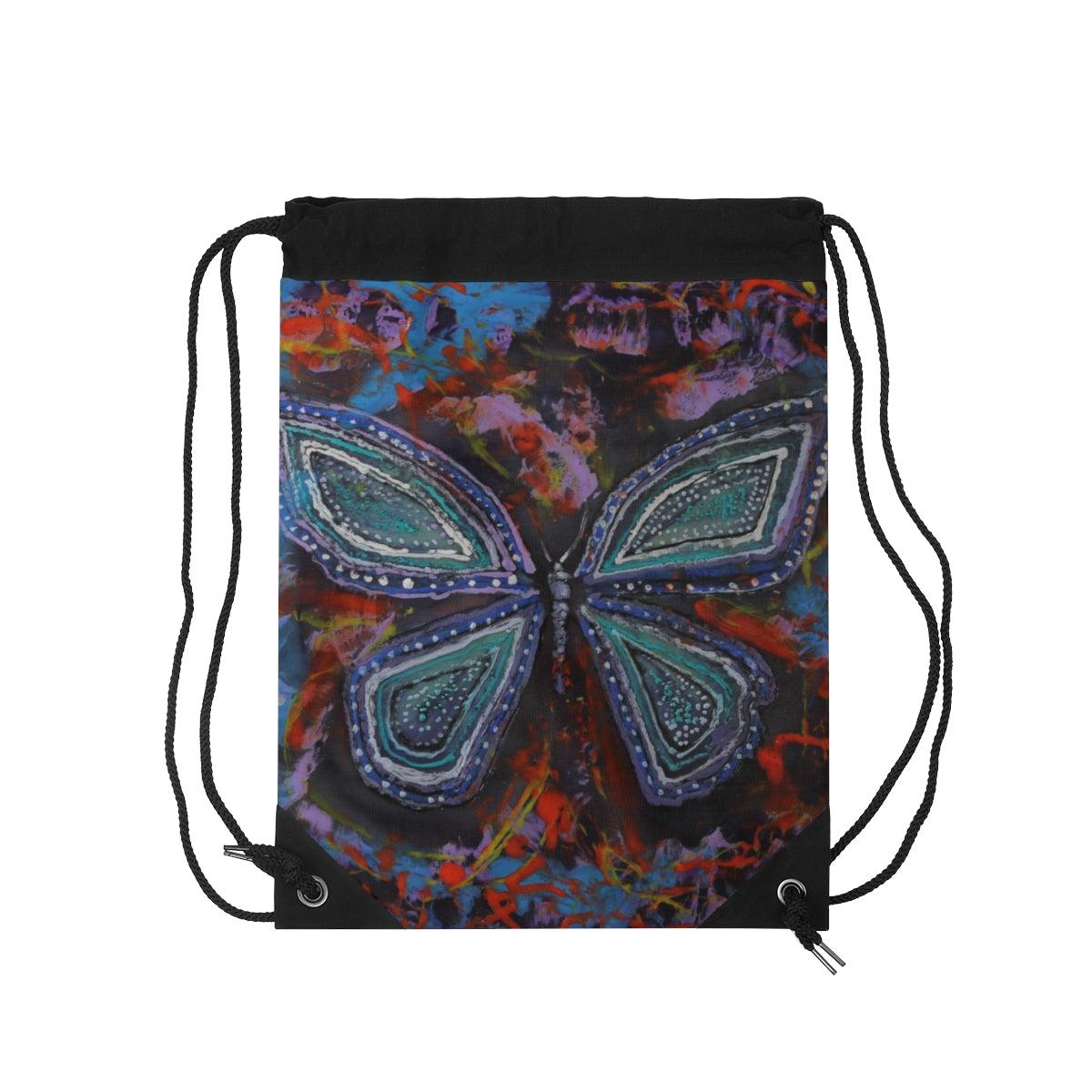 "Butteryfly" Drawstring Bag-Bags - Mike Giannella - Encaustic Painting - Mixed Media Artist - Art Prints