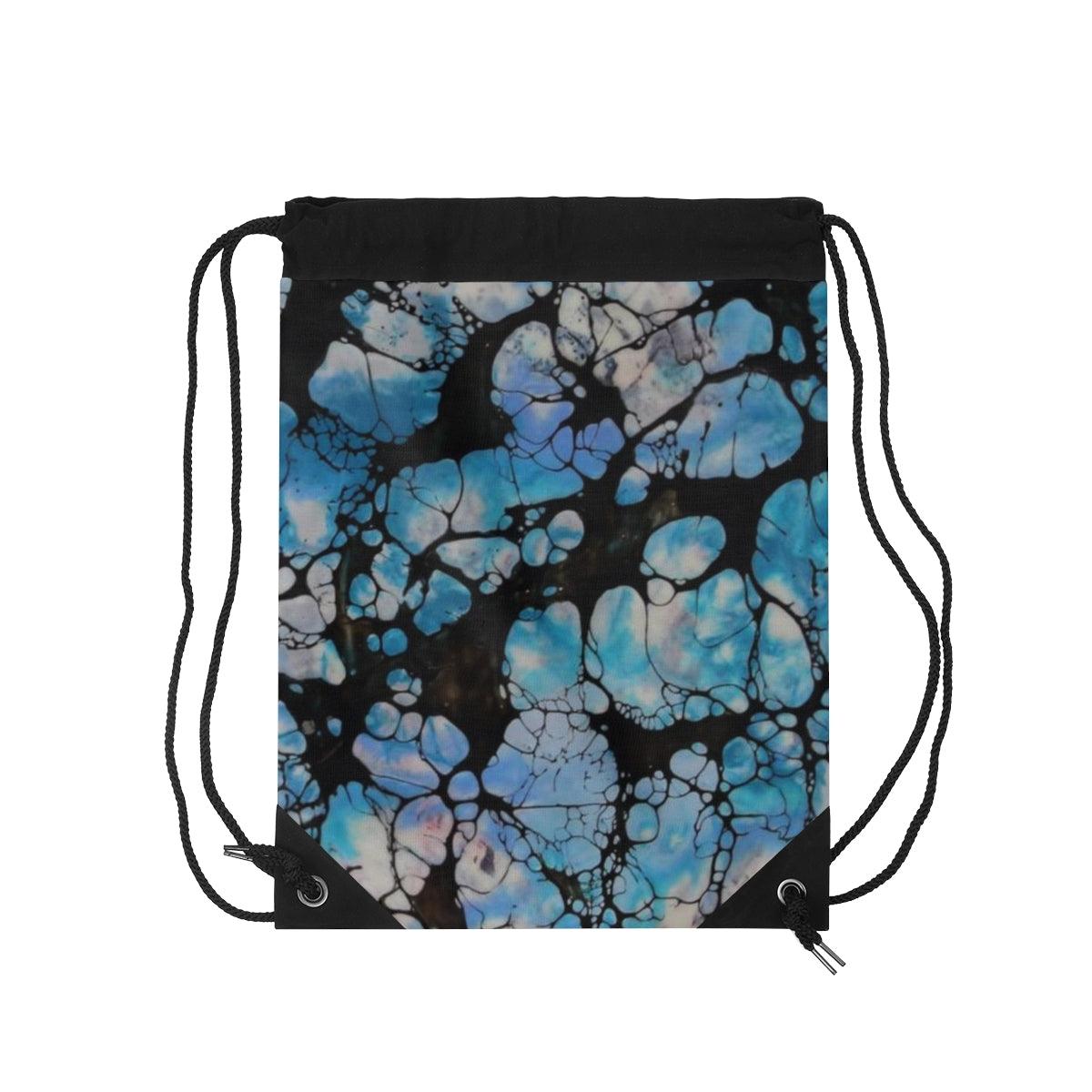 "Synapse" Drawstring Bag-Bags - Mike Giannella - Encaustic Painting - Mixed Media Artist - Art Prints