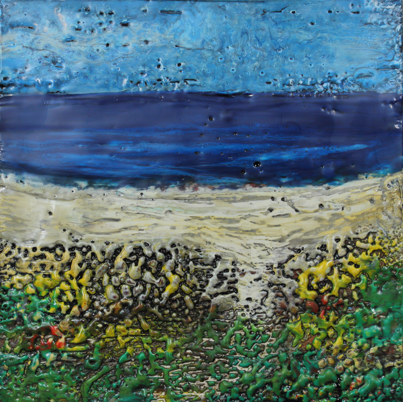 Beach - Mike Giannella |  Original Encaustic Painting | Mixed Media Artist | New Jersey