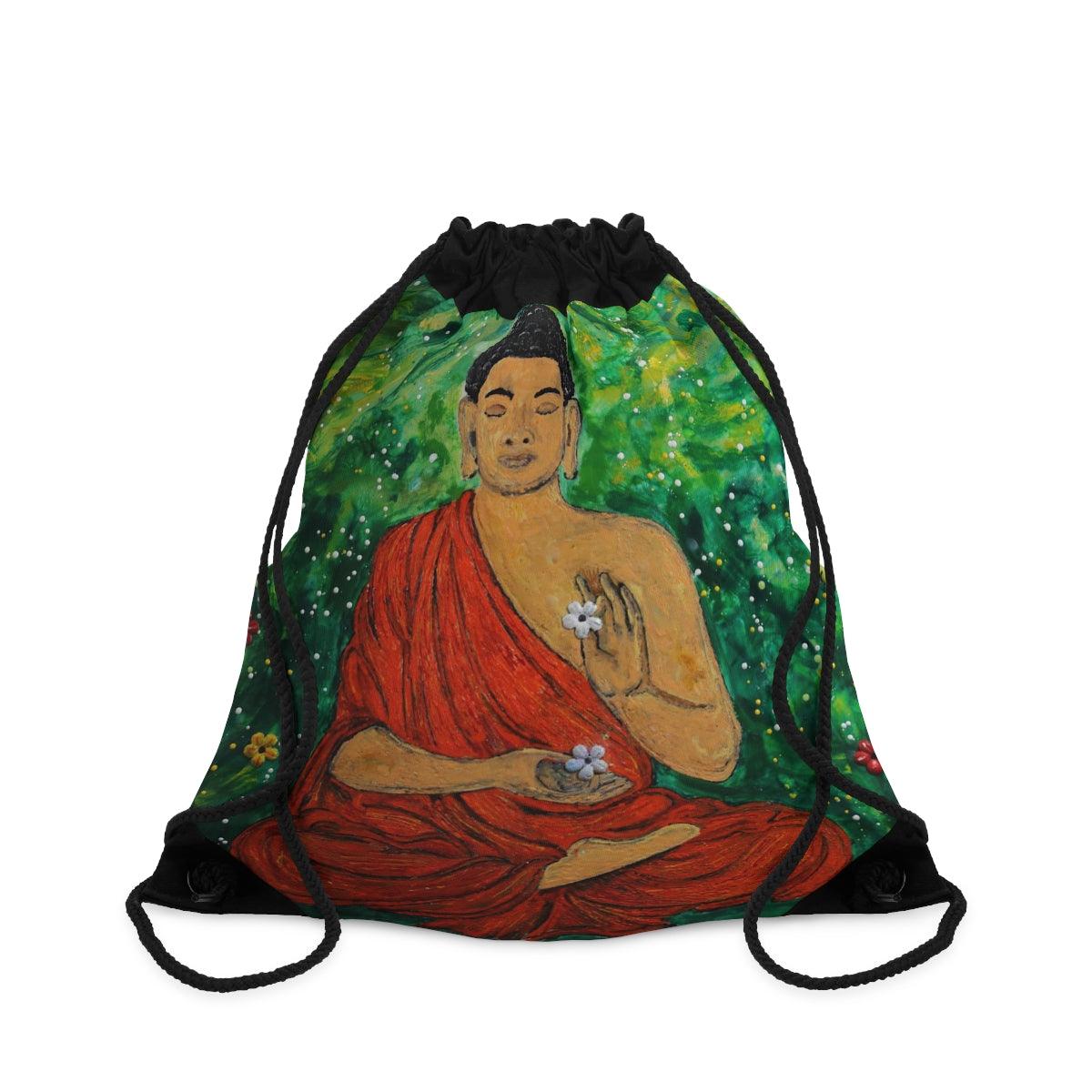 "Meditations" Drawstring Bag-Bags - Mike Giannella - Encaustic Painting - Mixed Media Artist - Art Prints