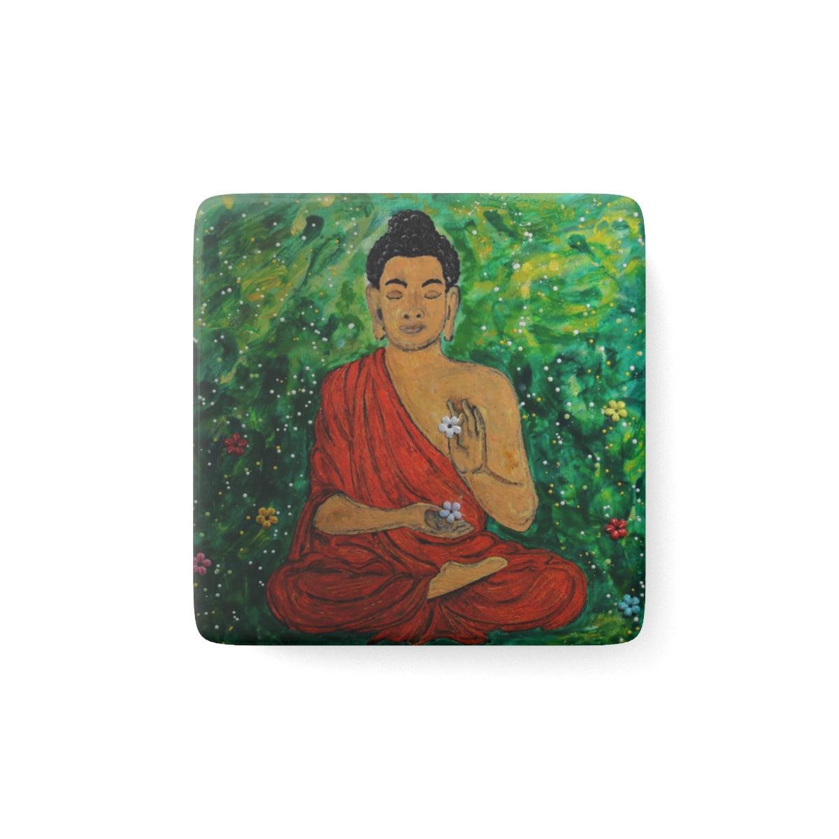 "Meditations" Porcelain Magnet, Square-Home Decor - Mike Giannella - Encaustic Painting - Mixed Media Artist - Art Prints