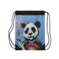 "Panda Madness" Drawstring Bag-Bags - Mike Giannella - Encaustic Painting - Mixed Media Artist - Art Prints