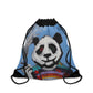 "Panda Madness" Drawstring Bag-Bags - Mike Giannella - Encaustic Painting - Mixed Media Artist - Art Prints